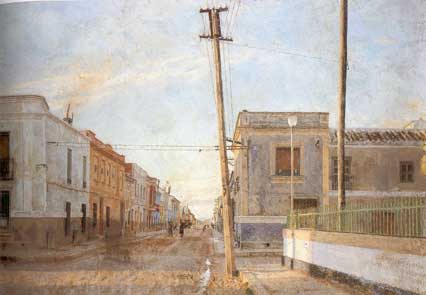 Street of Santa Rita, oil on canvas, 1961 by Antonio Lopez Garcia.Accessed from http://www.artelibre.net