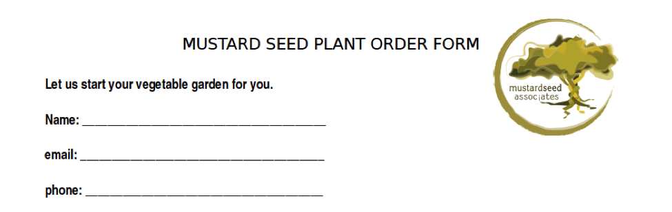 Plant order form