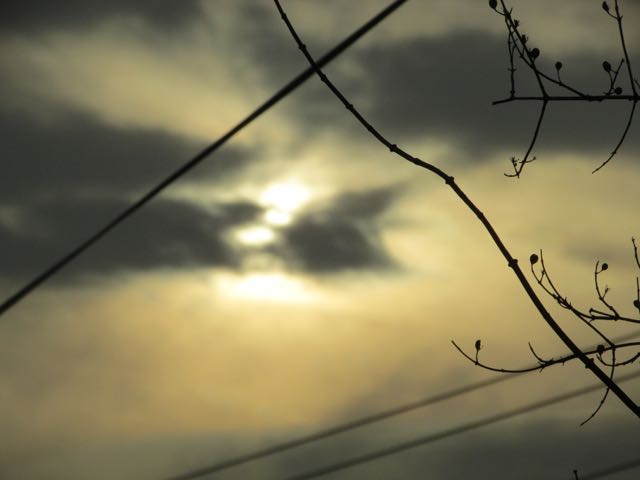 Unfocused sun through clouds