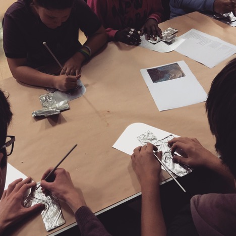 Engraving tin foil crosses