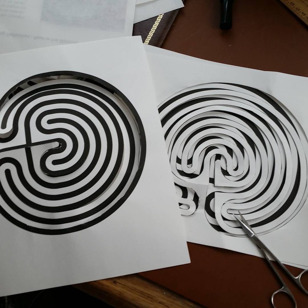 cutting out labyrinth templates