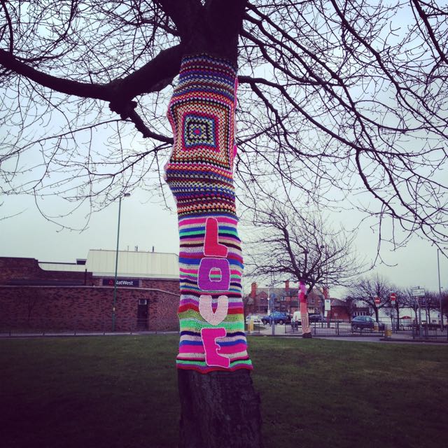Yarn bombing creation by Naomi Lawrence
