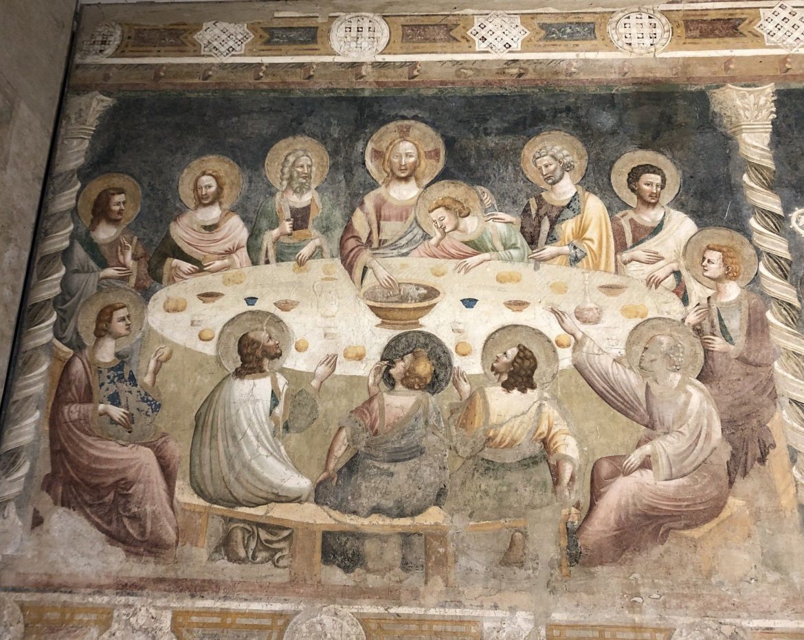 fresco in Pomposa Abbey, Italy.