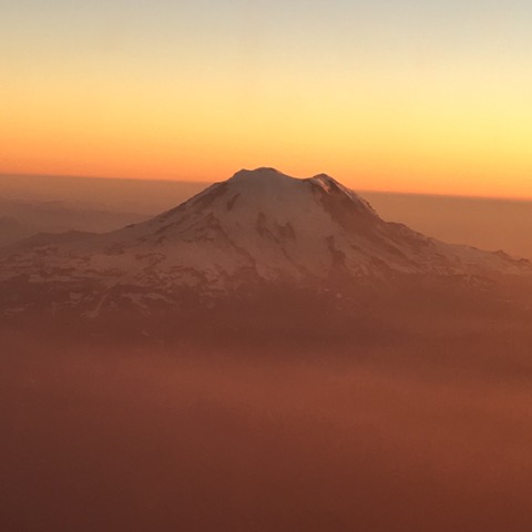 Mt Rainier at sunset 