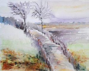 Windy Walk no ref watercolour Jan 2019 20 20 small