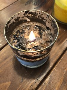 candle with ashes
