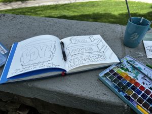 journal and paints